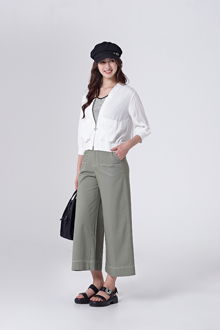 DITA雙釦個性九分寬褲