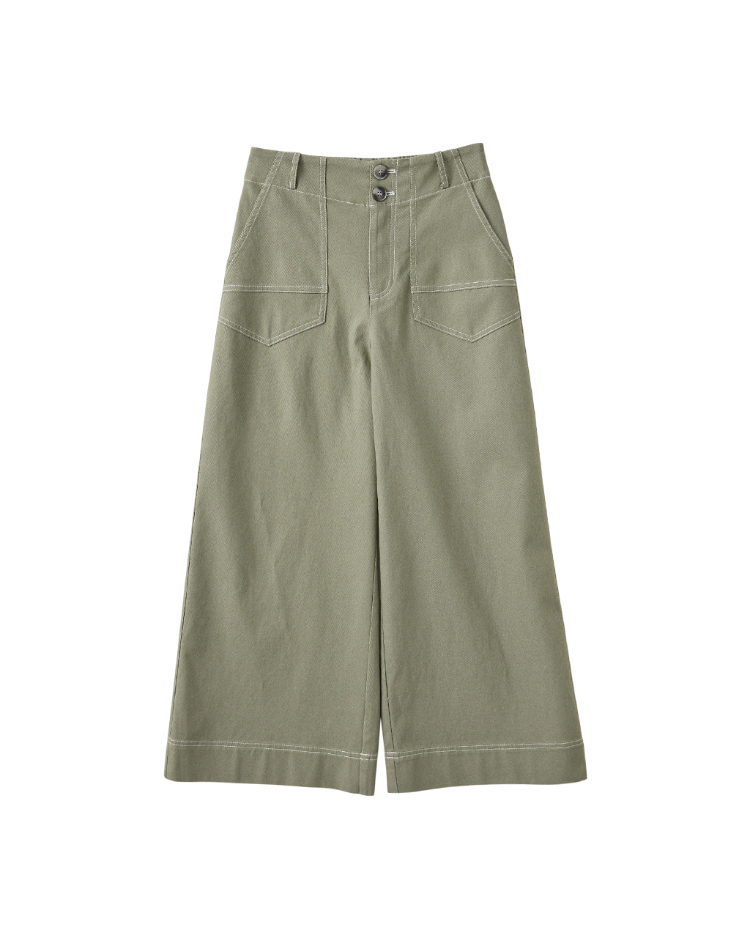 DITA雙釦個性九分寬褲