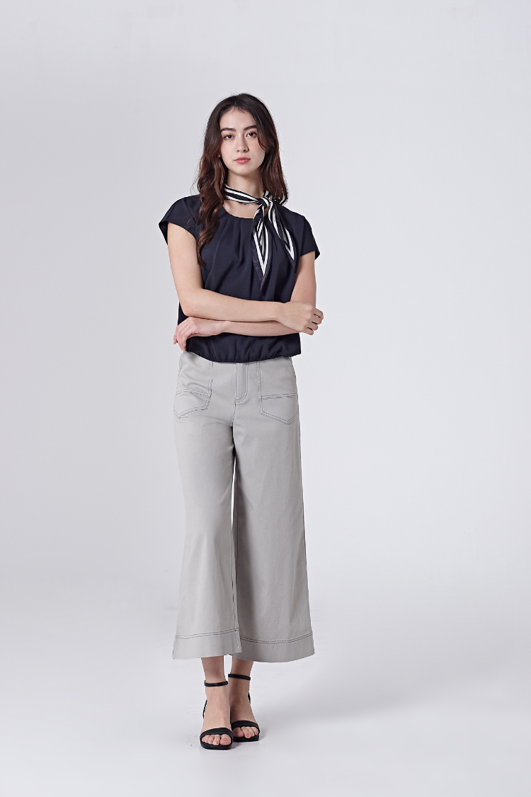 DITA雙釦個性九分寬褲