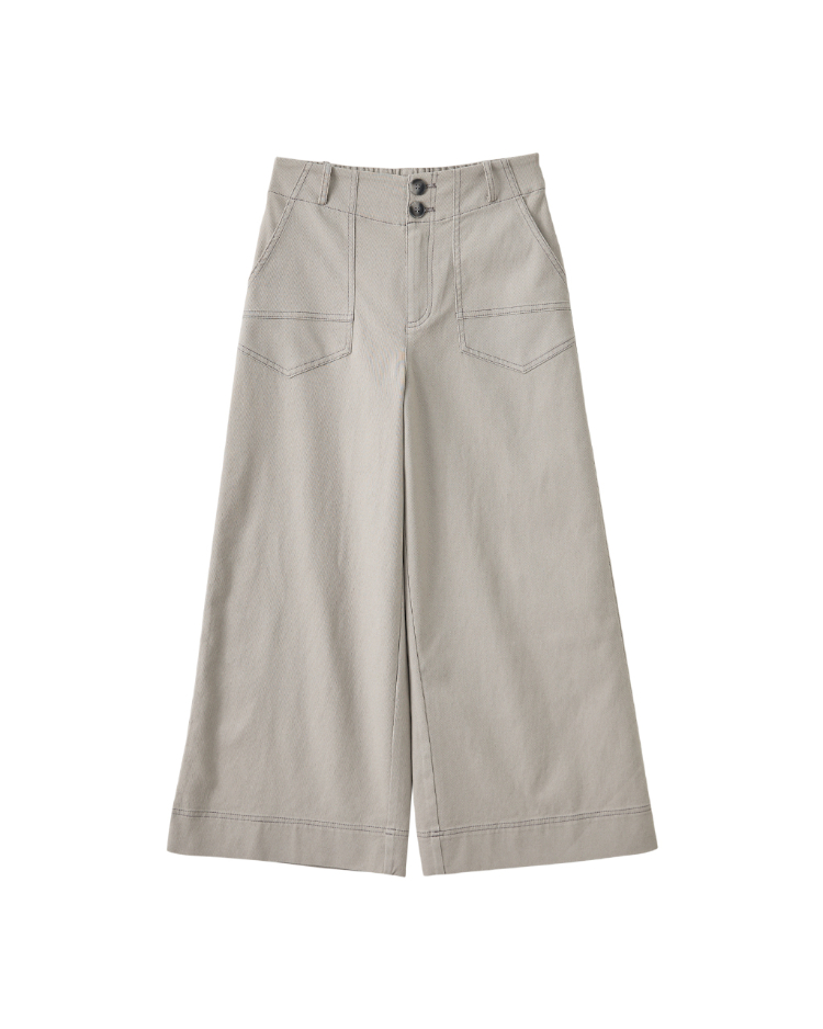 DITA雙釦個性九分寬褲