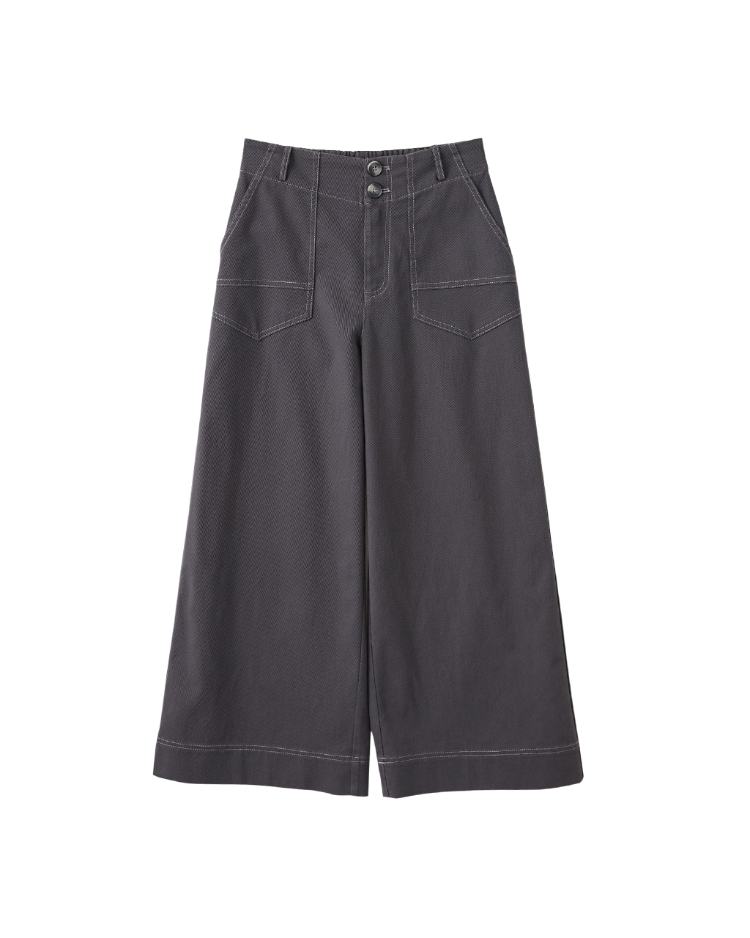 DITA雙釦個性九分寬褲