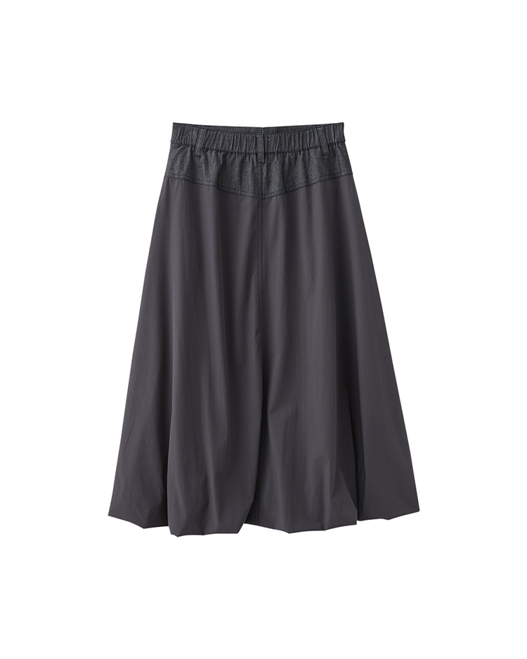 DITA優雅異材質長版氣球裙