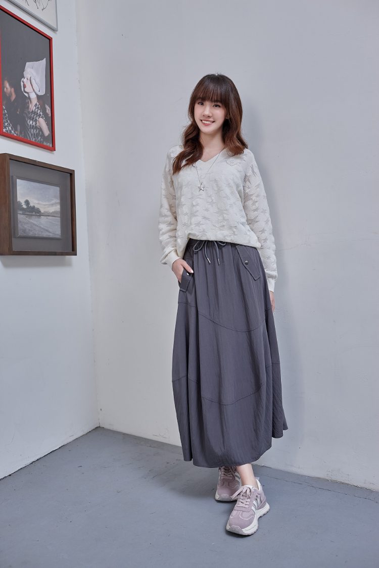 DITA抽繩拼接長裙