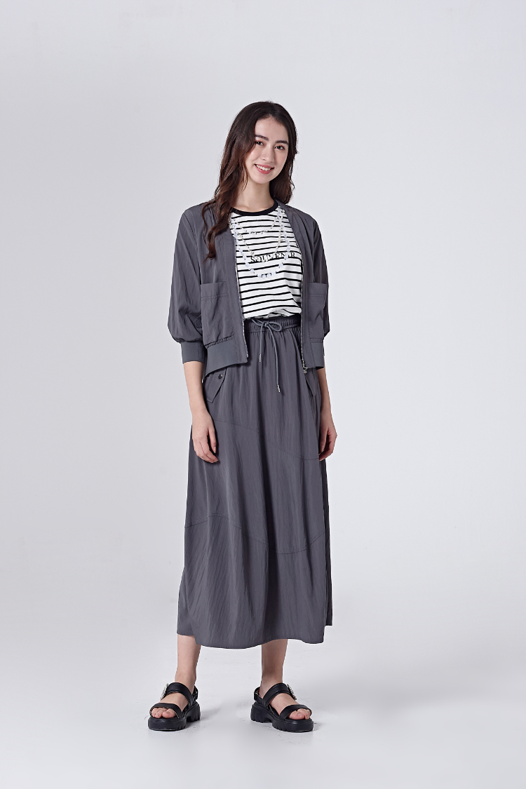 DITA抽繩拼接長裙