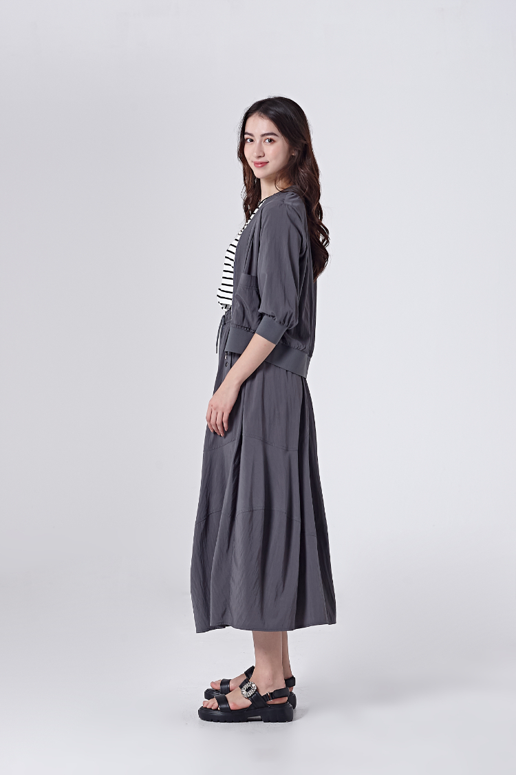 DITA抽繩拼接長裙