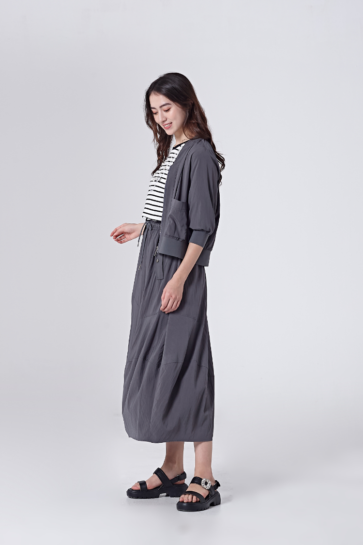 DITA抽繩拼接長裙