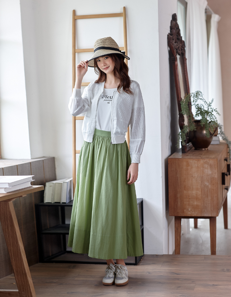 DITA素面波浪長裙