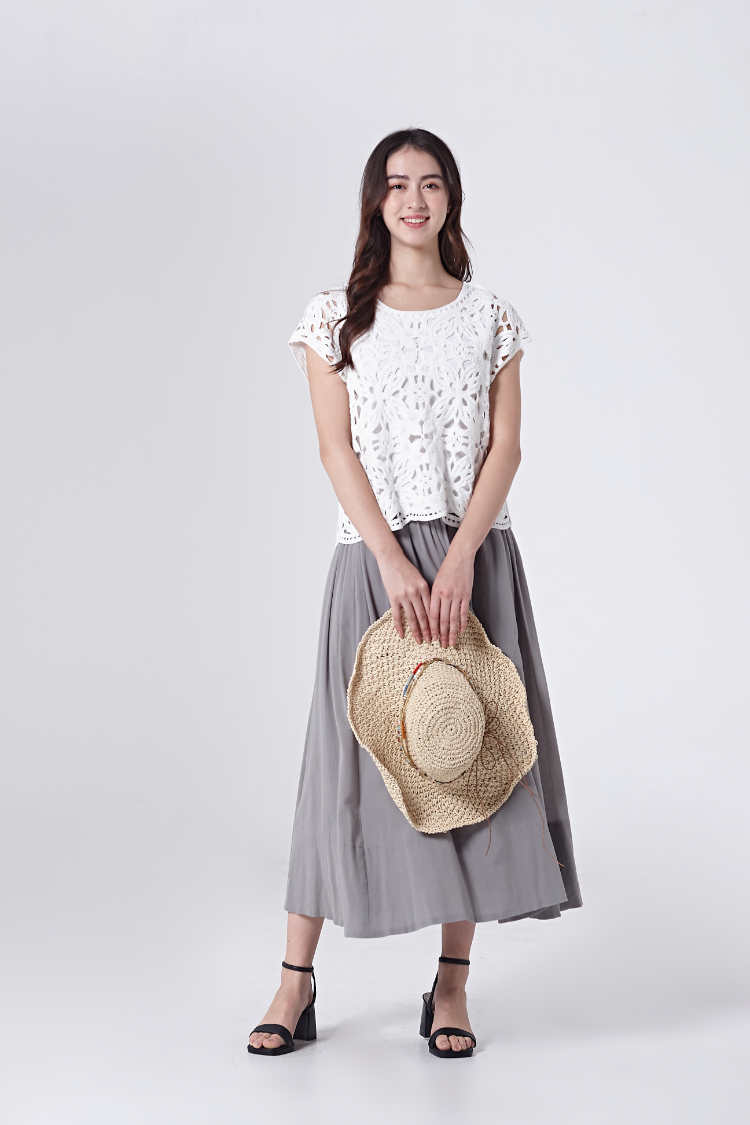 DITA素面波浪長裙