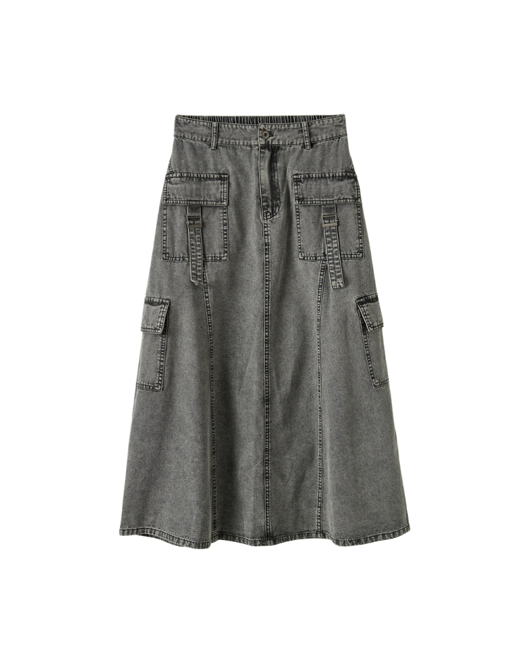 DITA率性工裝感拼接長裙