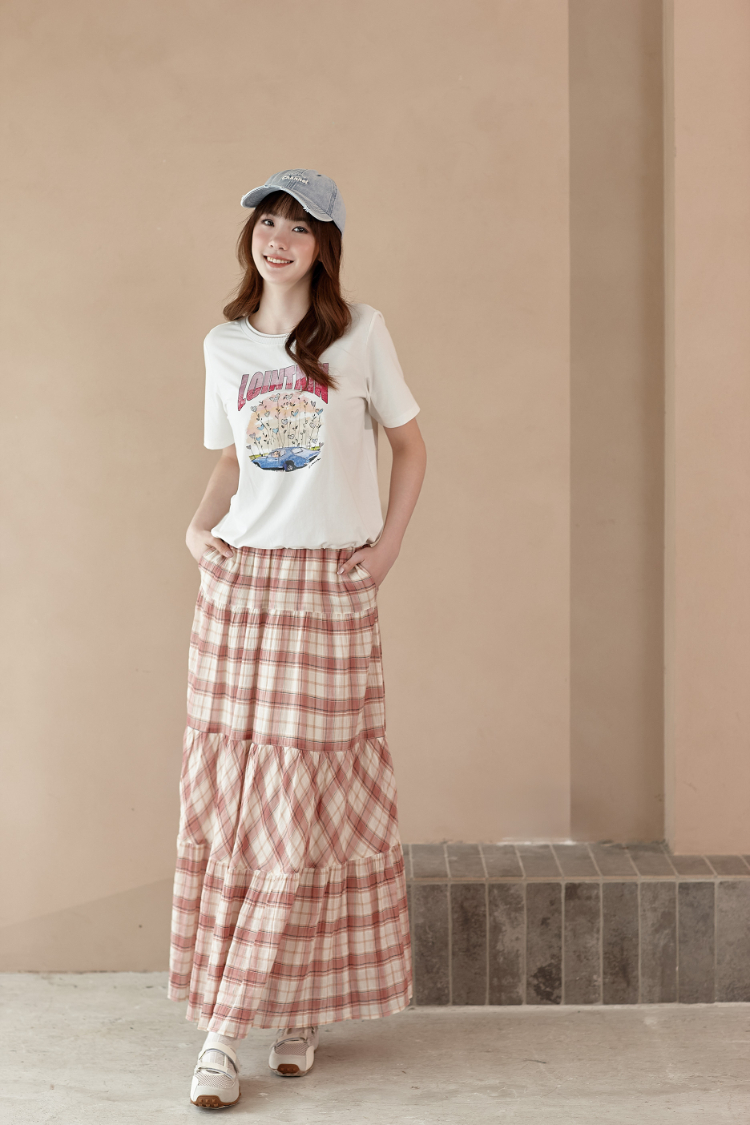 DITA甜美格紋蛋糕裙