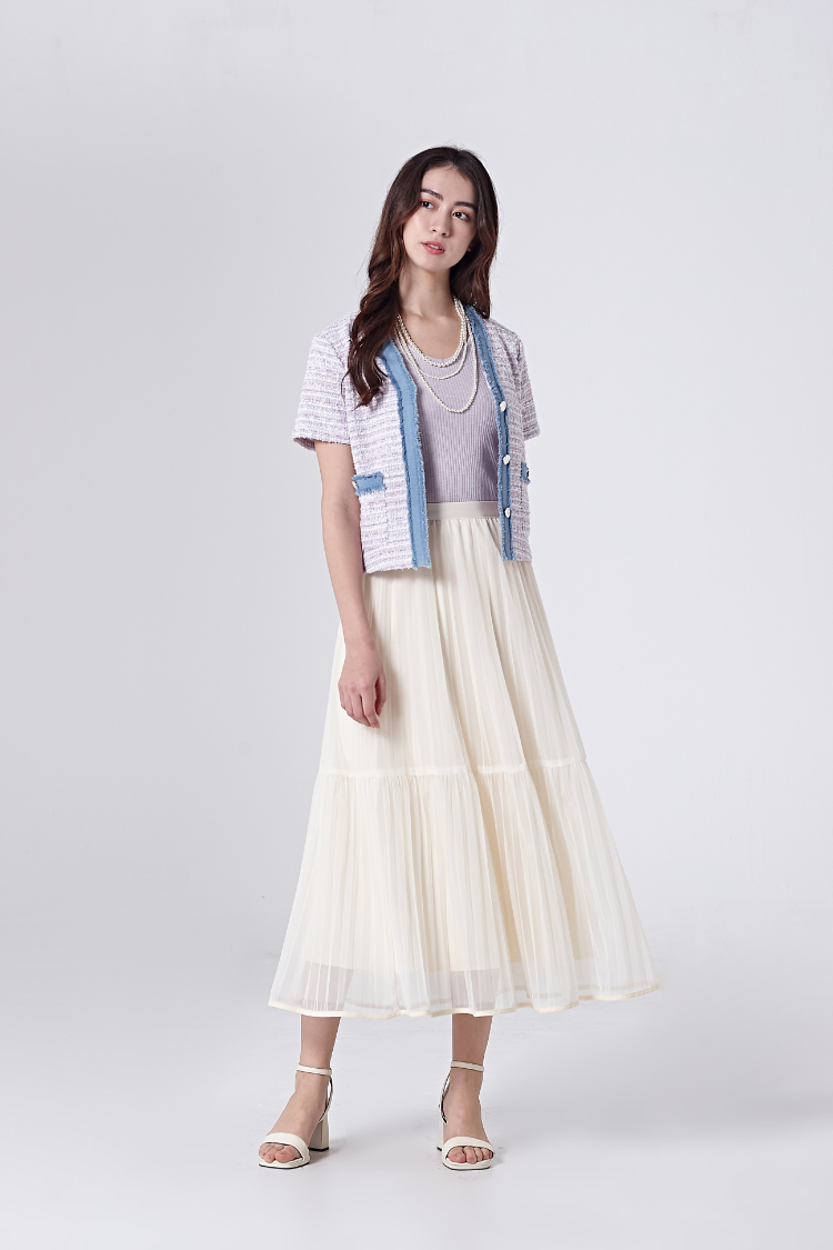 DITA韓系小香風毛呢短袖外套