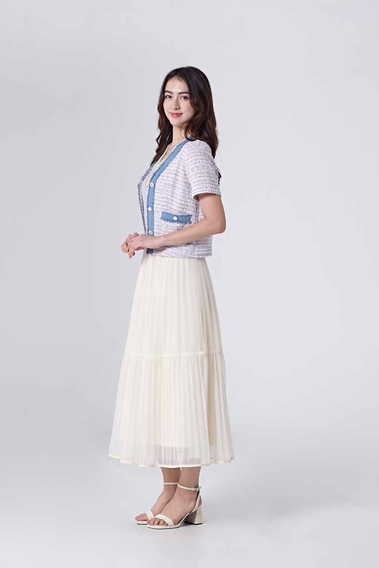 DITA韓系小香風毛呢短袖外套