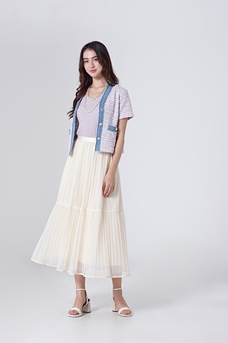 DITA韓系小香風毛呢短袖外套