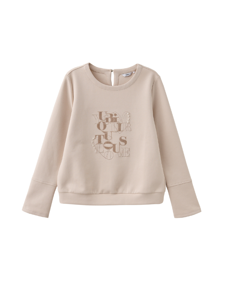 JOAN珍珠裝飾立體字母彈性上衣