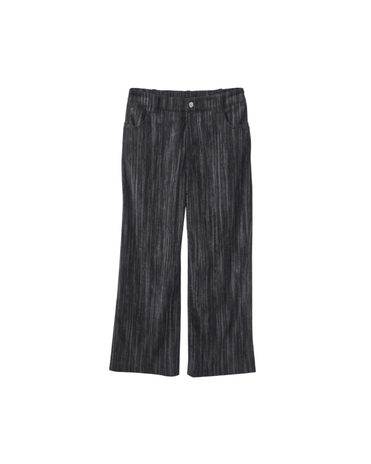 JOAN彈性低調印花直寬褲