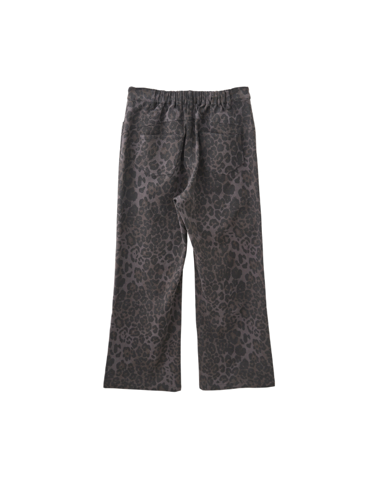 JOAN彈性低調印花直寬褲