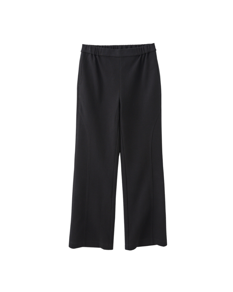 JOAN弧形剪接彈性喇叭褲