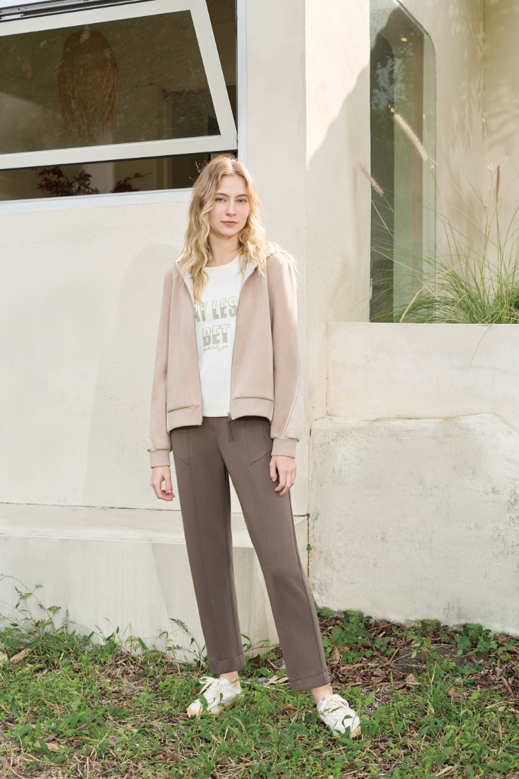 JOAN簡約彈性直筒修身褲