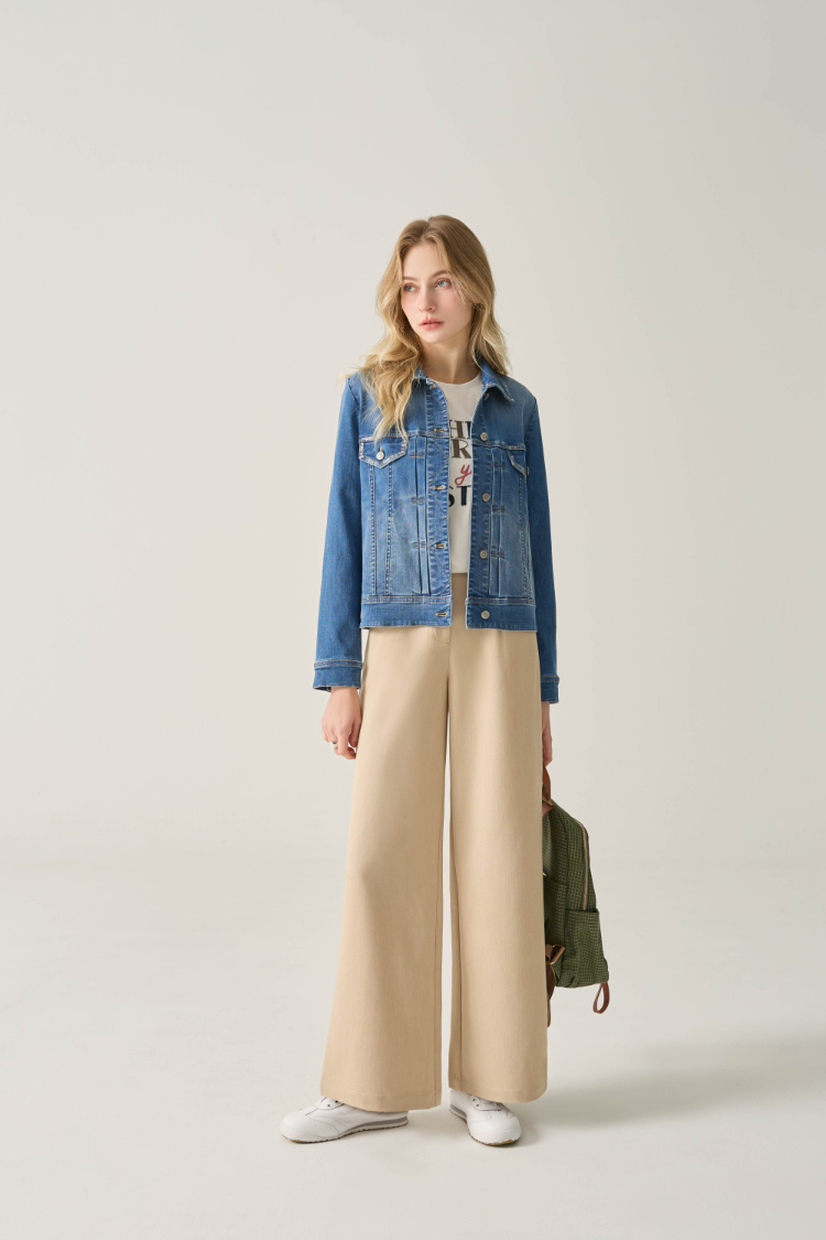 JOAN俐落都會線條通勤寬褲