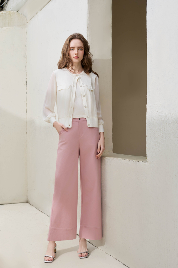 JOAN俐落剪接都會感休閒寬褲