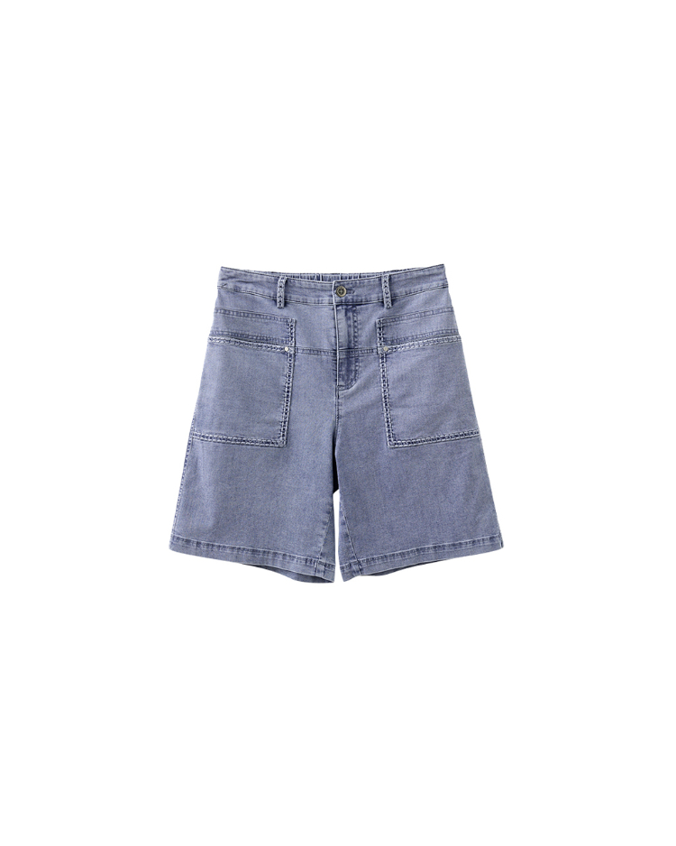 JOAN中腰水洗五分牛仔短褲