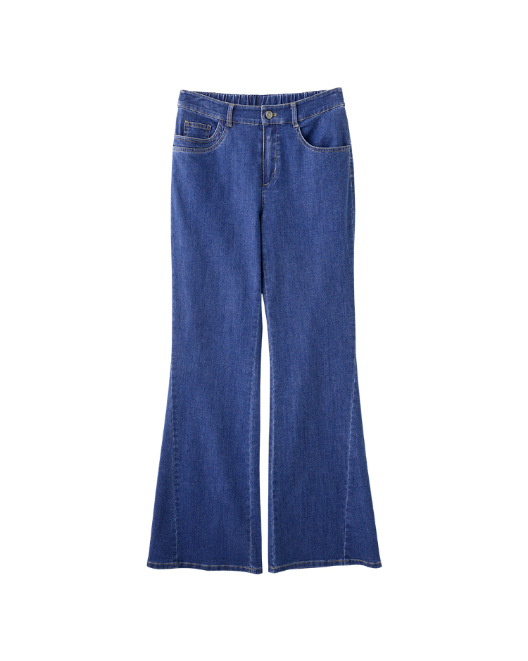 JOAN涼感彈力美腿牛仔喇叭褲