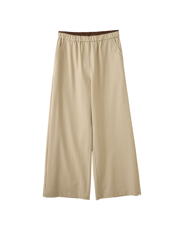 JOAN職人系顯瘦鬆緊腰直寬褲