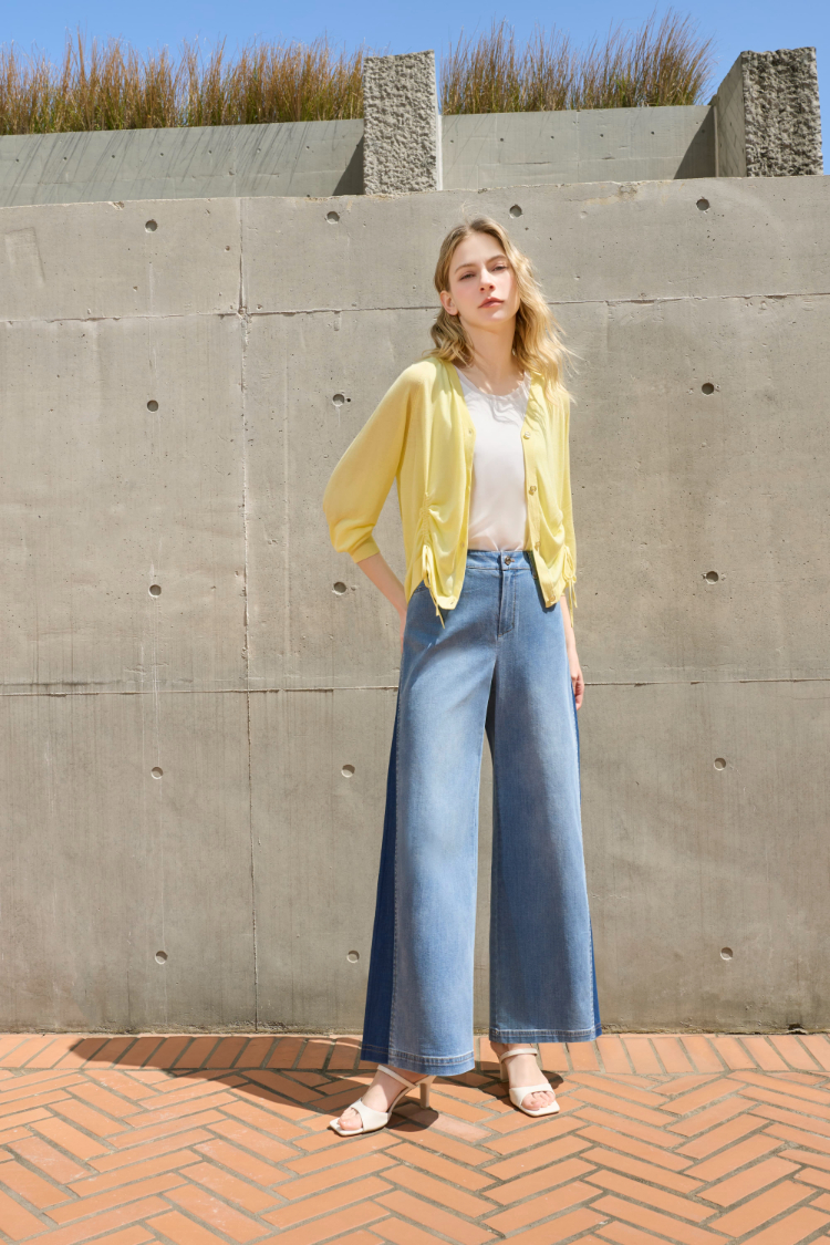 JOAN夏日降溫彈力牛仔寬褲