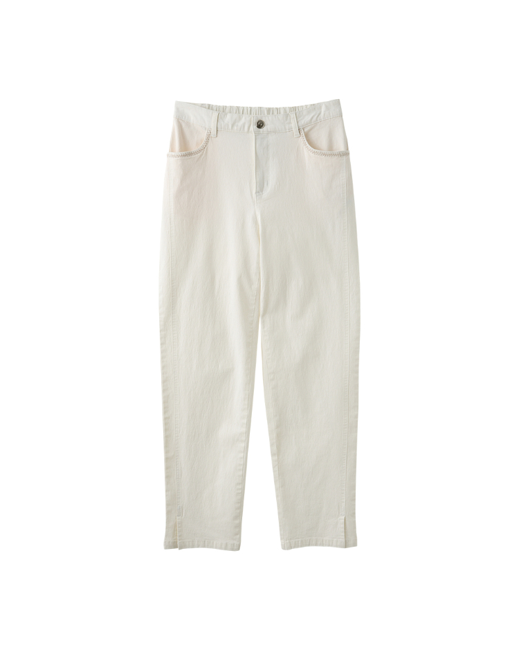 JOAN冰涼紗高彈九分直筒褲