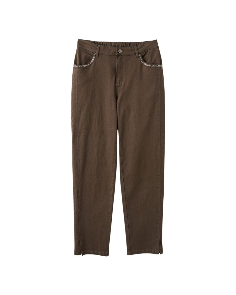 JOAN冰涼紗高彈九分直筒褲