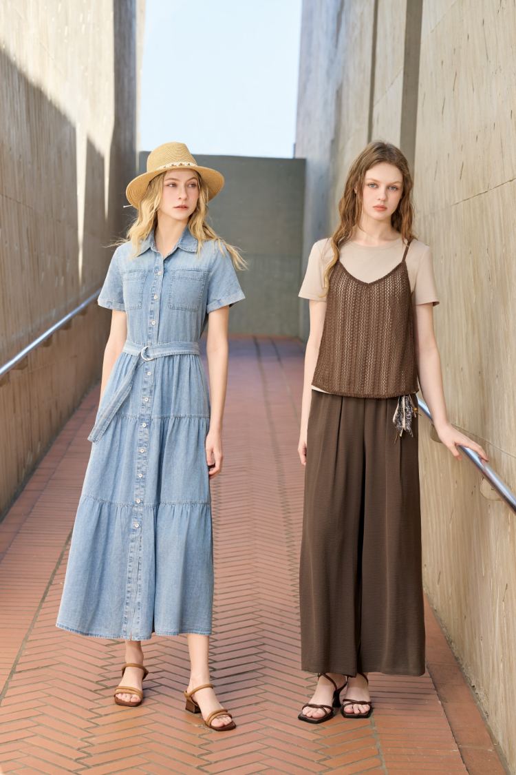 JOAN輕盈垂感寬褲(附吊飾)