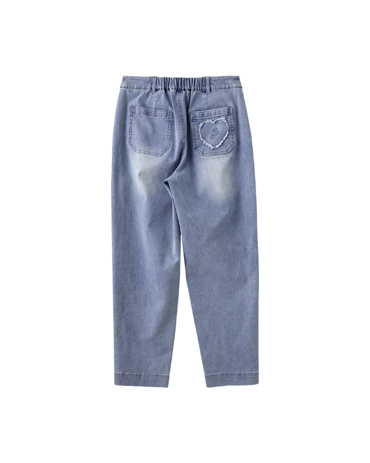 JOAN微寬輕鬆水洗牛仔褲