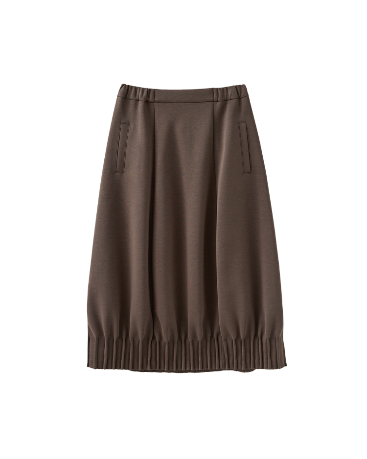 JOAN下擺細摺氣球中長裙