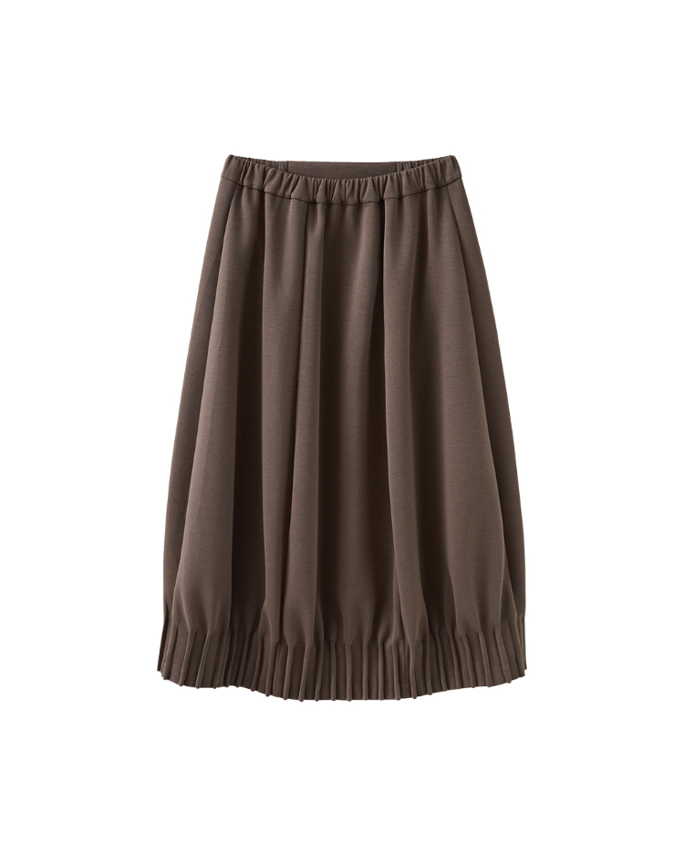 JOAN下擺細摺氣球中長裙