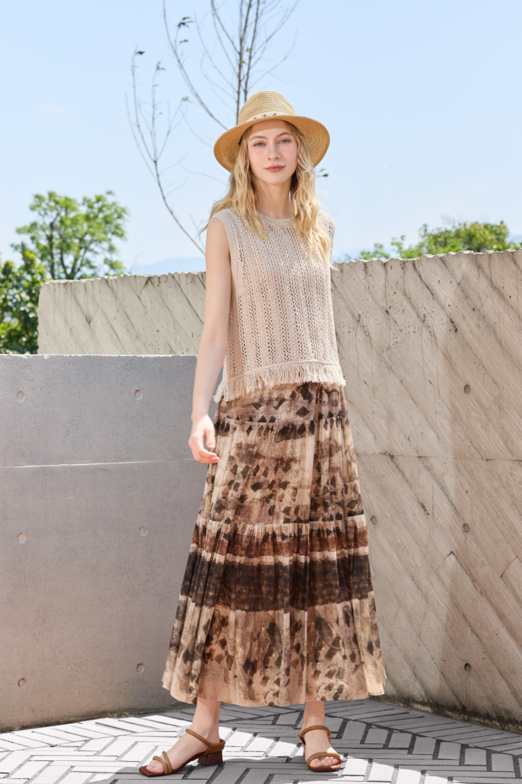 JOAN水墨暈染層次長裙