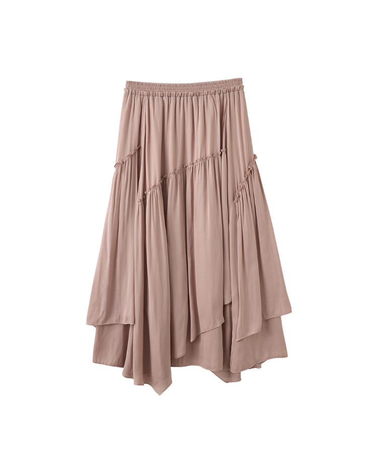 JOAN柔霧不對稱蛋糕長裙