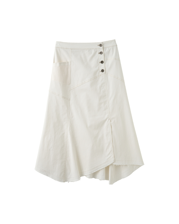 JOAN立體剪裁不對襯A字裙