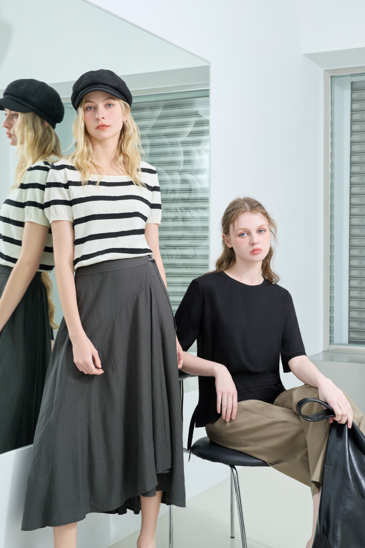 JOAN D型環腰帶不對襯裙