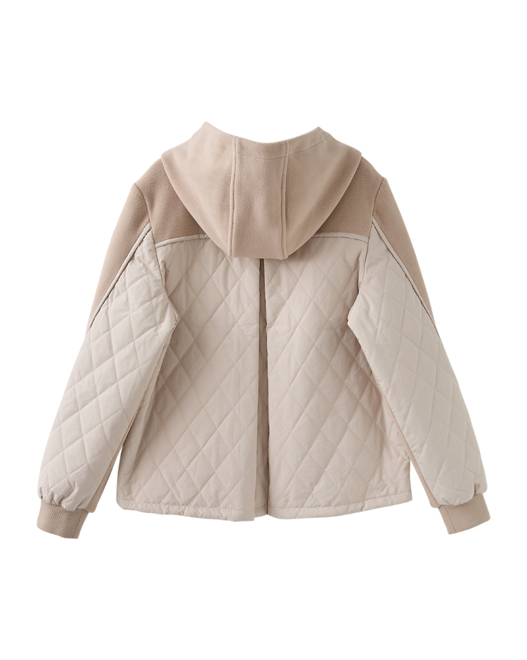 JOAN柔軟刷毛拼接绗棉外套