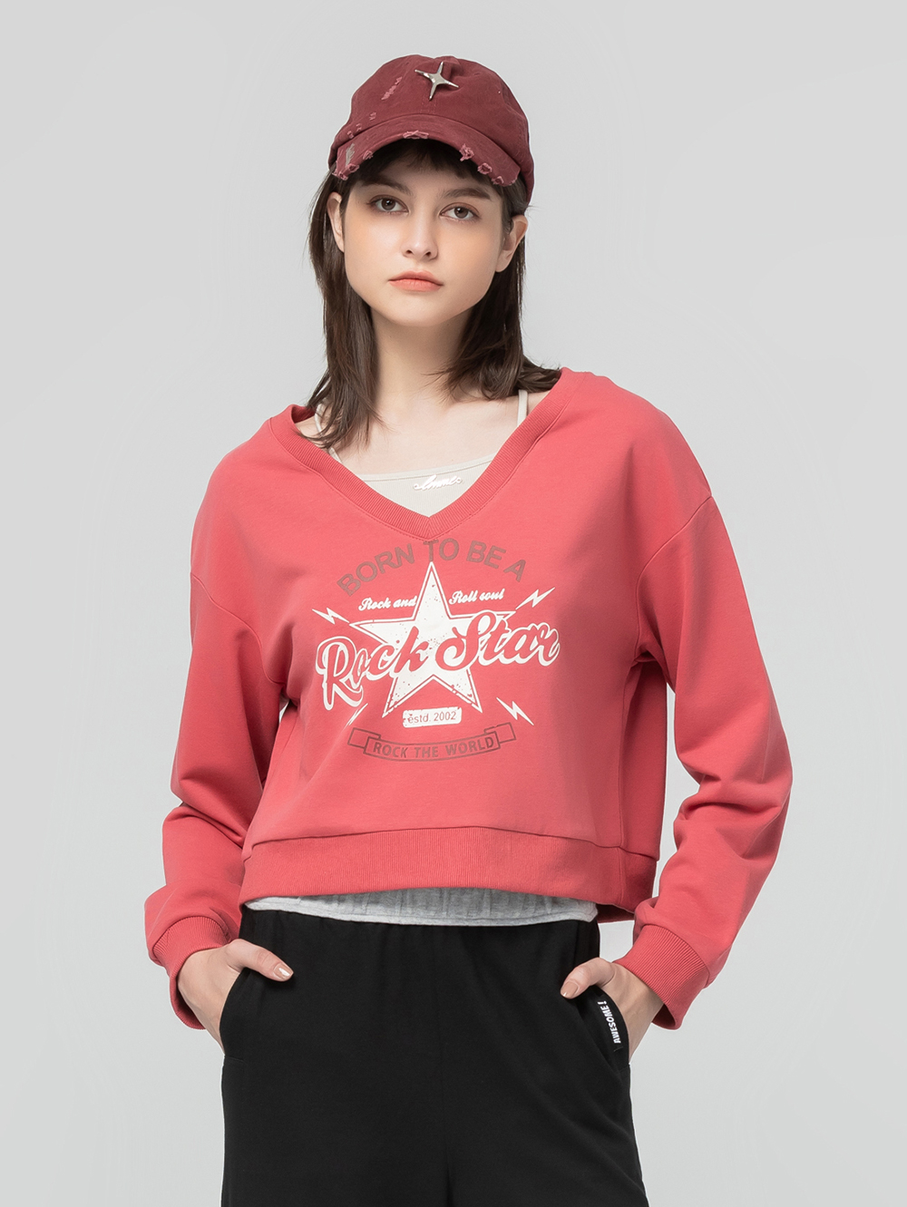 abito ROCK STAR假兩件長袖上衣