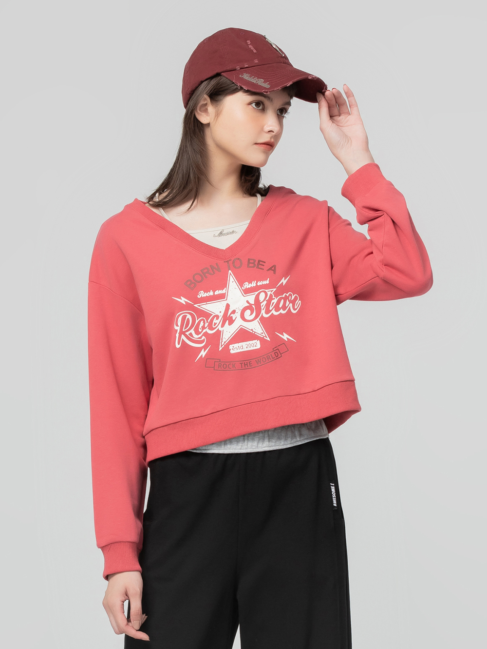 abito ROCK STAR假兩件長袖上衣