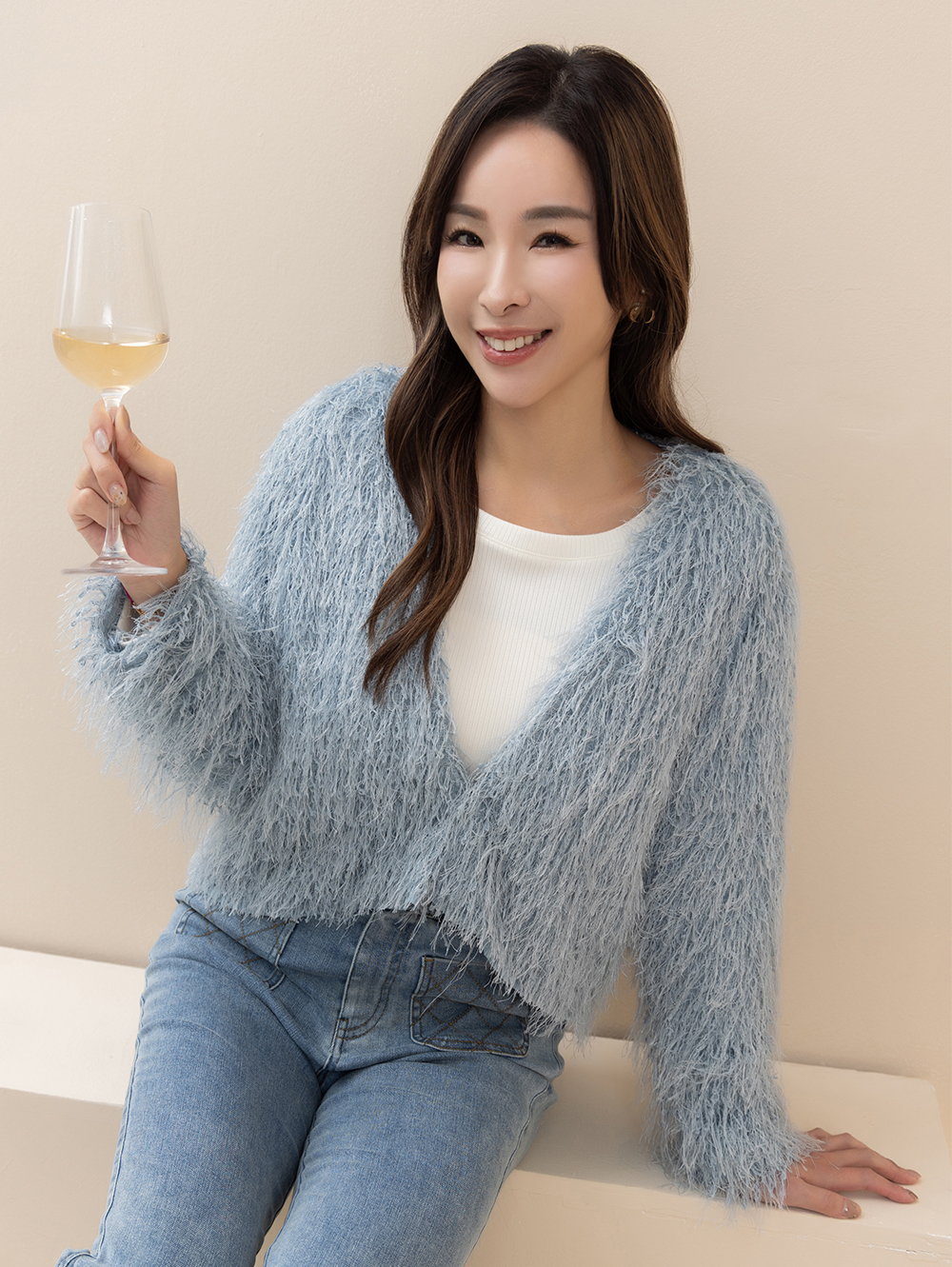 CHANG YU x abito兩件式蓬鬆短毛上衣