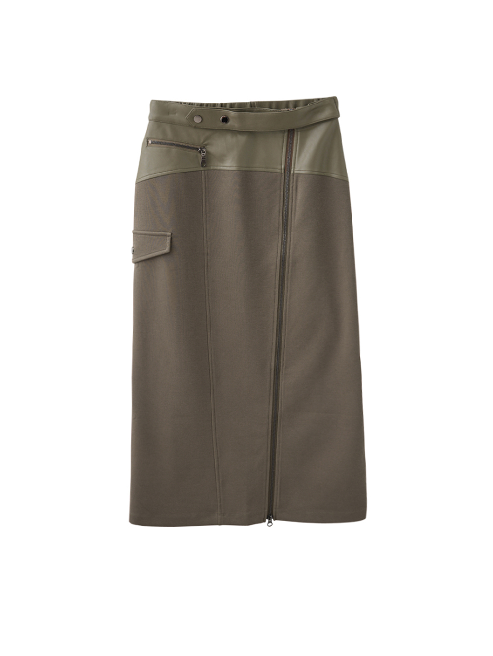 abito皮革拼接長裙