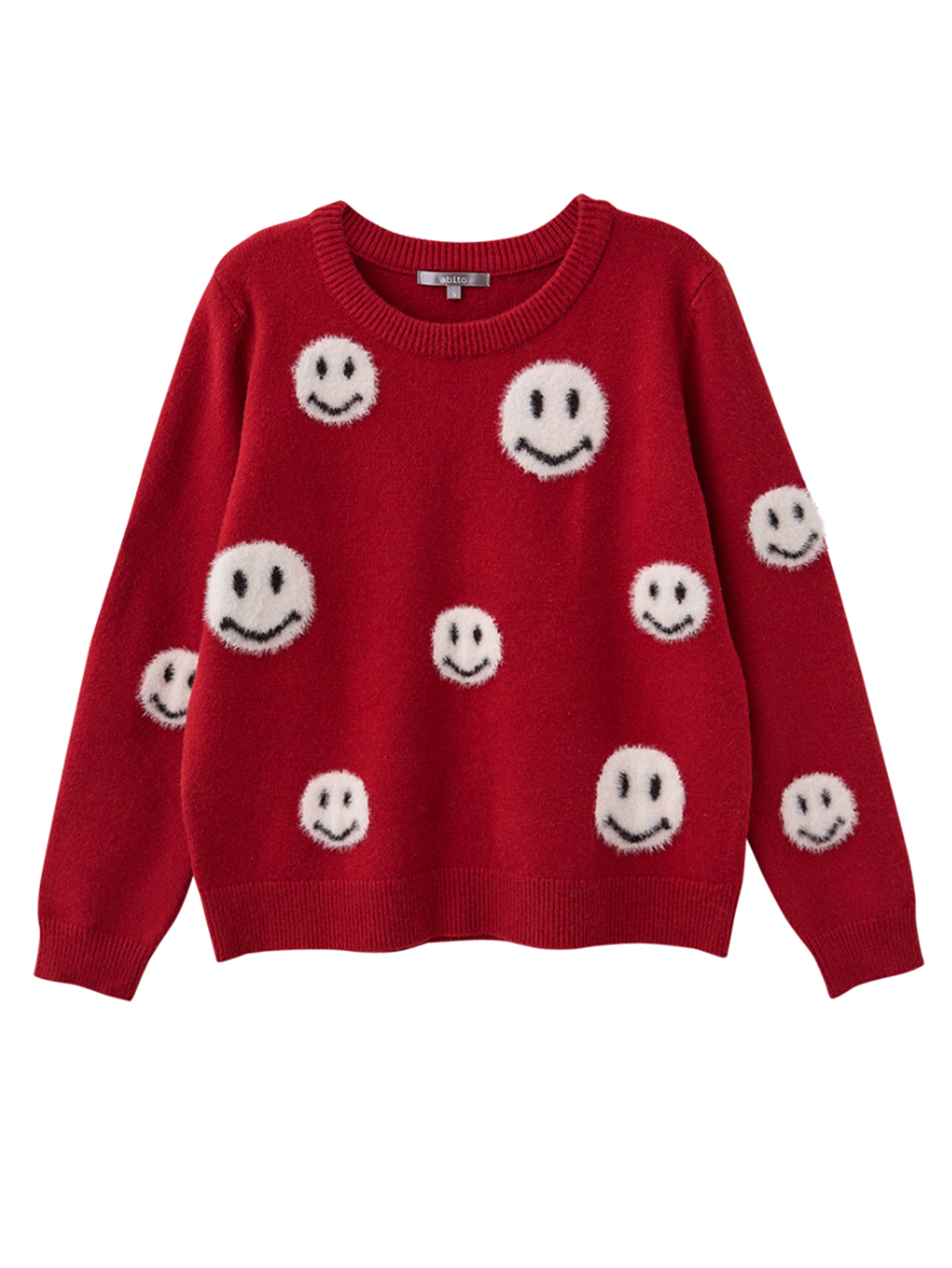 abito可愛笑臉針織上衣