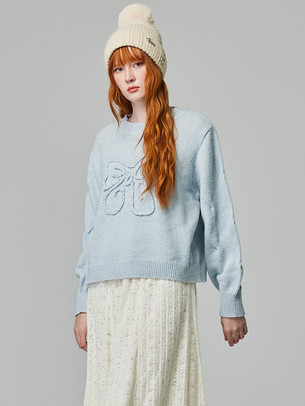 abito立體蝴蝶結針織上衣