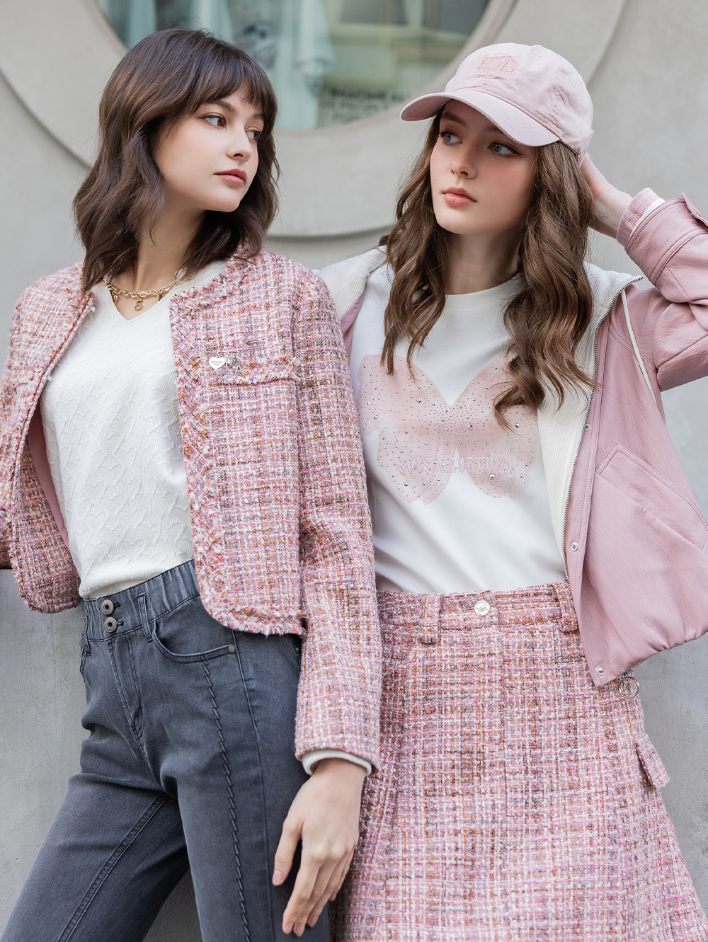 abito蝴蝶貼鑽假兩件上衣