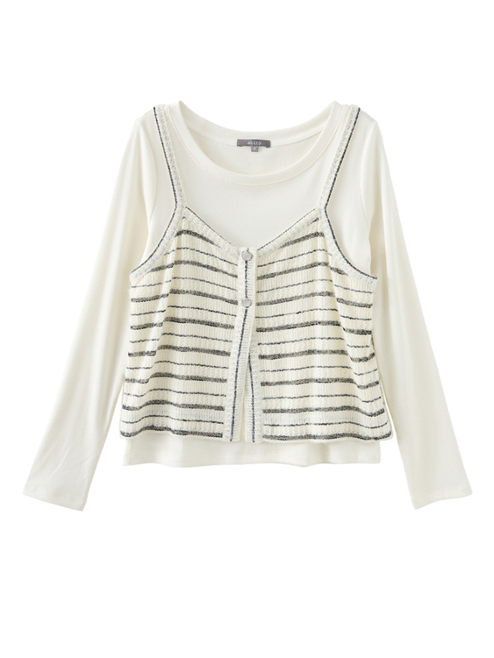 abito甜美兩件式條紋背心