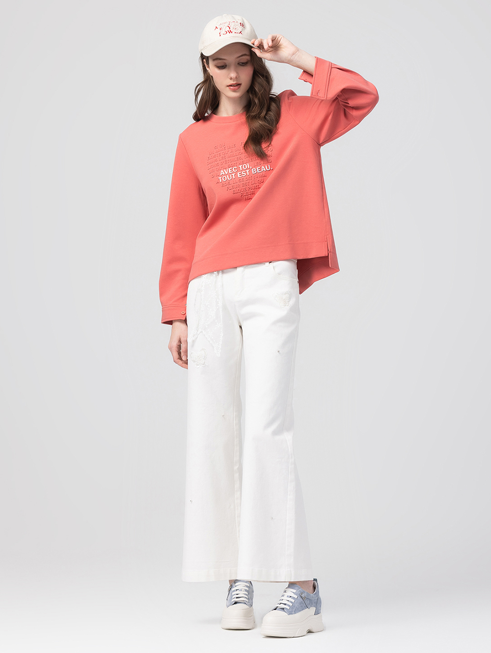 abito蝴蝶亮片造型寬褲