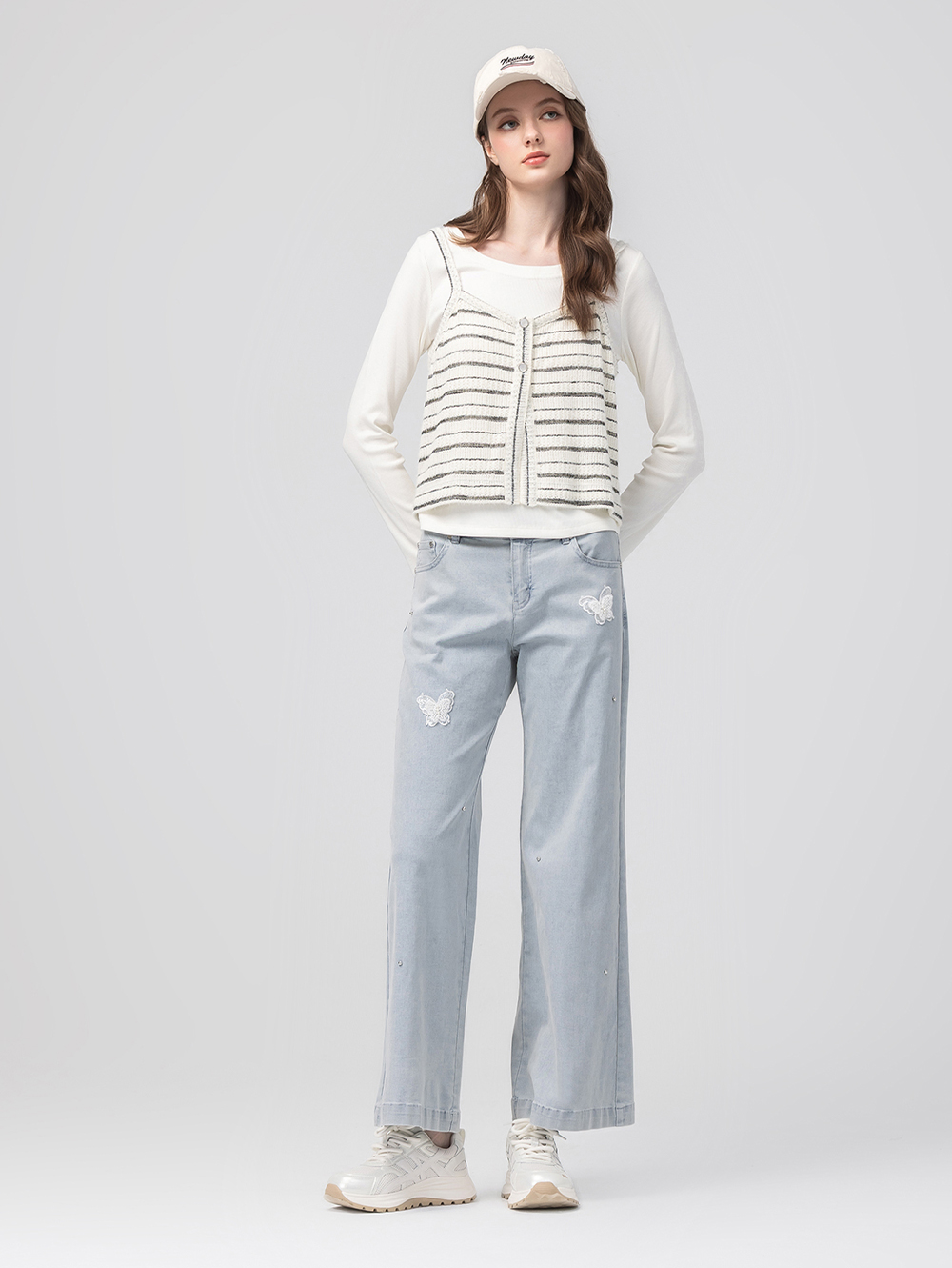 abito蝴蝶亮片造型寬褲