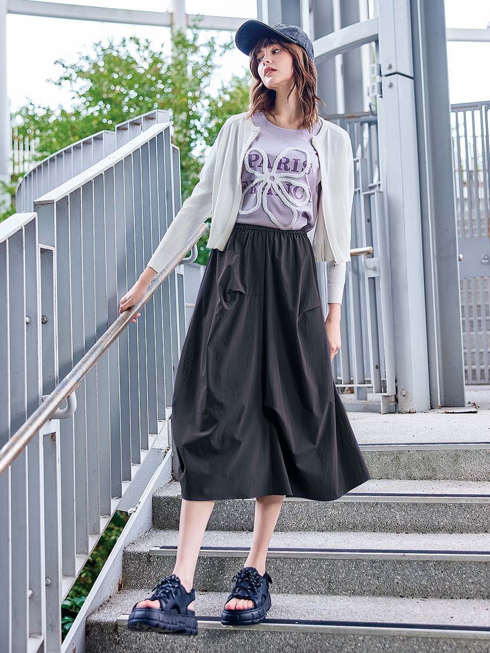 abito不對稱造型設計長裙